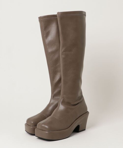 minia(ミニア)の「minia / バルキーヒールロング(ブーツ・レディース・ベージュ/モカ/ブラック・M/L/S)」の3枚目の写真