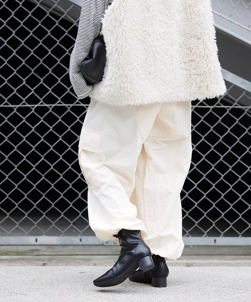 etsinta（エシンタ）の「【etsinta/エシンタ】ナイロンパラシュートパンツ（その他パンツ・レディース・ブラック/オフホワイト/カーキ・ONE SIZE）」の6枚目の写真