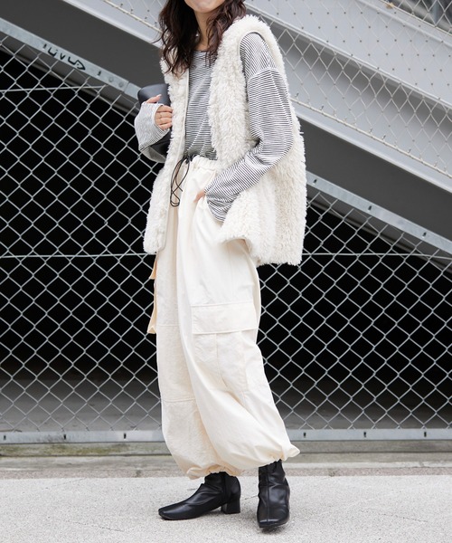 etsinta（エシンタ）の「【etsinta/エシンタ】ナイロンパラシュートパンツ（その他パンツ・レディース・ブラック/オフホワイト/カーキ・ONE SIZE）」の9枚目の写真