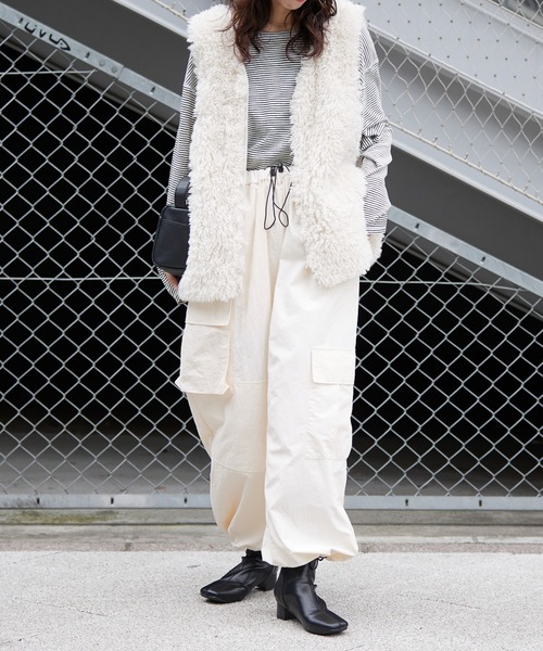 etsinta（エシンタ）の「【etsinta/エシンタ】ナイロンパラシュートパンツ（その他パンツ・レディース・ブラック/オフホワイト/カーキ・ONE SIZE）」の8枚目の写真