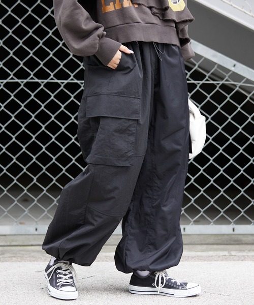 etsinta（エシンタ）の「【etsinta/エシンタ】ナイロンパラシュートパンツ（その他パンツ・レディース・ブラック/オフホワイト/カーキ・ONE SIZE）」の18枚目の写真