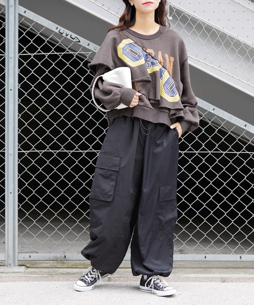 etsinta（エシンタ）の「【etsinta/エシンタ】ナイロンパラシュートパンツ（その他パンツ・レディース・ブラック/オフホワイト/カーキ・ONE SIZE）」の19枚目の写真