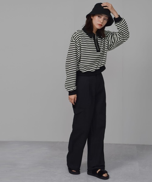 Auntie Rosa(アンティローザ)の「【Shoowtime】ワイド カーゴ パンツ wide cargo pants(カーゴパンツ・レディース・ブラック/チャコールグレー・SMALL/LARGE/MEDIUM)」の7枚目の写真