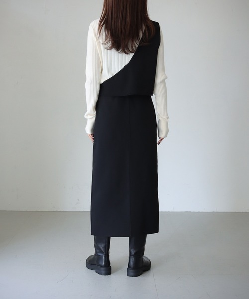 cheriella（シェリエラ）の「【cheriella】WEB限定ワンショルダーダンボールニットベスト（ベスト・レディース・ブラック・M）」の8枚目の写真