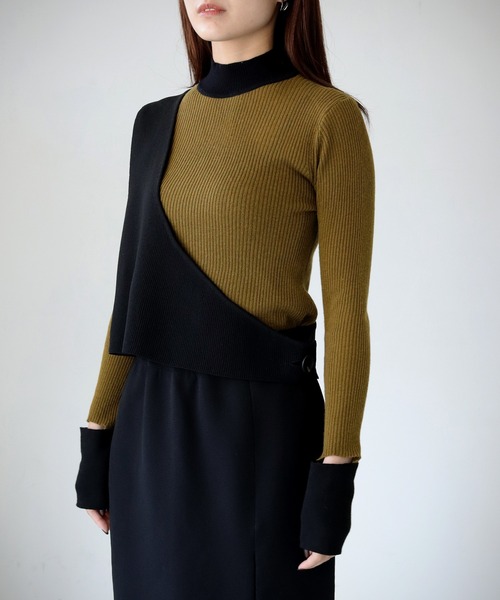 cheriella（シェリエラ）の「【cheriella】WEB限定ワンショルダーダンボールニットベスト（ベスト・レディース・ブラック・M）」の11枚目の写真