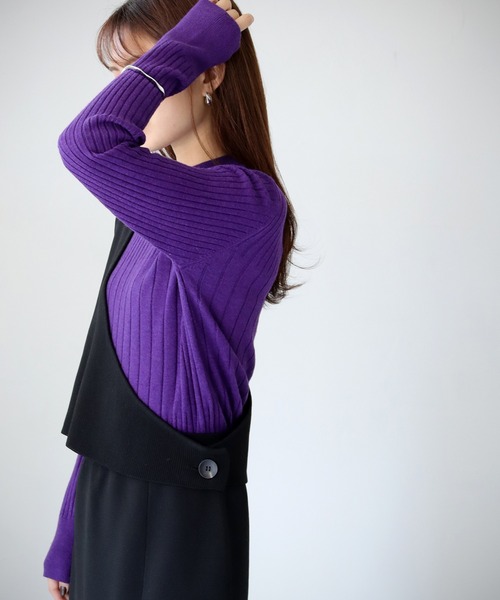 cheriella（シェリエラ）の「【cheriella】WEB限定ワンショルダーダンボールニットベスト（ベスト・レディース・ブラック・M）」の19枚目の写真