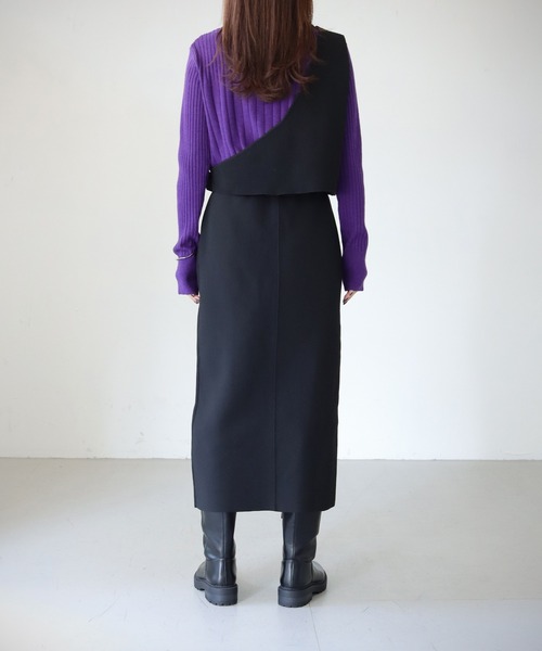 cheriella（シェリエラ）の「【cheriella】WEB限定ワンショルダーダンボールニットベスト（ベスト・レディース・ブラック・M）」の20枚目の写真