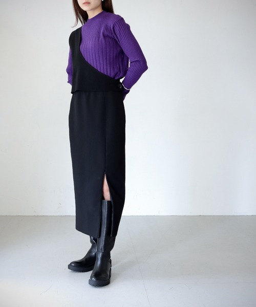 cheriella（シェリエラ）の「【cheriella】WEB限定ワンショルダーダンボールニットベスト（ベスト・レディース・ブラック・M）」の22枚目の写真