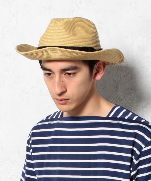 green label relaxing(グリーンレーベルリラクシング)の「FLAT BRAIDハット ◆(ハット・メンズ・オフホワイト/ブラック/ベージュ・フリー)」の5枚目の写真