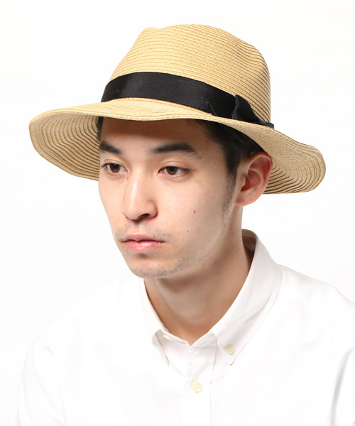 green label relaxing(グリーンレーベルリラクシング)の「FLAT BRAIDハット ◆(ハット・メンズ・オフホワイト/ブラック/ベージュ・フリー)」の8枚目の写真