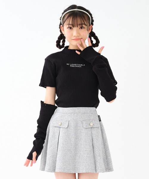 by LOVEiT（バイラビット）の「袖取り外しニット（ニット/セーター・キッズ・アイボリー/ブラック/ピンク・150cm/160cm/120cm/130cm/140cm）」の2枚目の写真