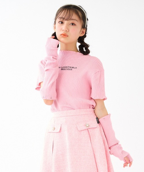by LOVEiT（バイラビット）の「袖取り外しニット（ニット/セーター・キッズ・アイボリー/ブラック/ピンク・150cm/160cm/120cm/130cm/140cm）」の16枚目の写真