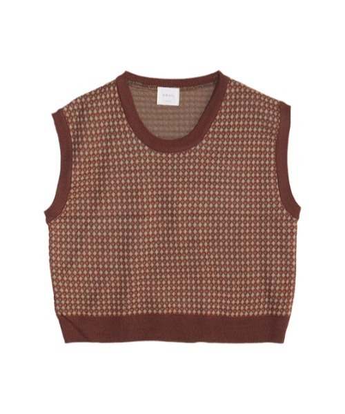 AMAIL(アマイル)の「Uso vest(ベスト・レディース・ネイビー/ブラウン・FREE)」の6枚目の写真