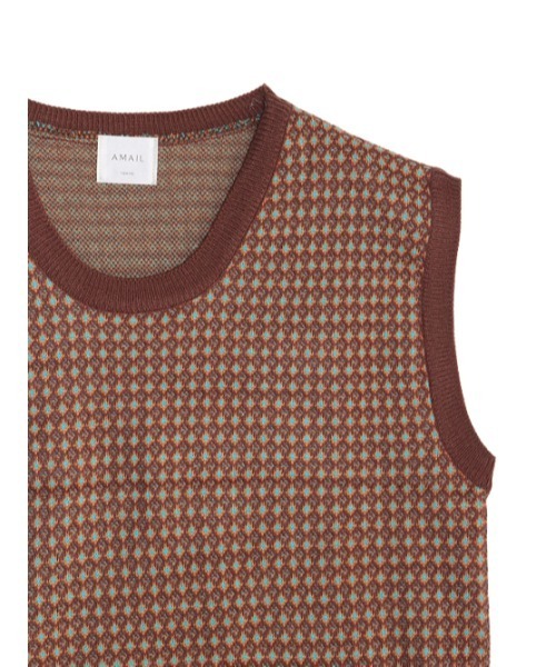 AMAIL(アマイル)の「Uso vest(ベスト・レディース・ネイビー/ブラウン・FREE)」の8枚目の写真