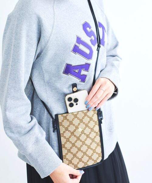 le.coeur blanc（ルクールブラン）の「ジャガードスマホショルダー（ショルダーバッグ・レディース・ブラック/キャメル・FREE）」の18枚目の写真