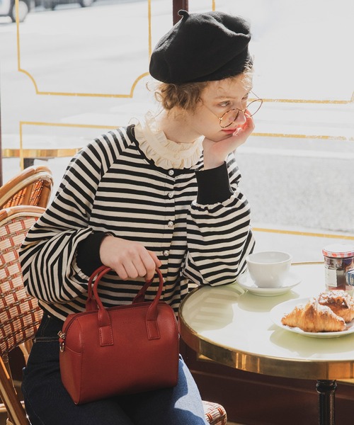 BONLECILL（ボンルシール）の「2way ボリュームスリーブ 長袖フリルブラウス（シャツ/ブラウス・レディース・ネイビー/グリーン/アイボリー/ブラック/オフホワイト/ブラック系1/ホワイト/ネイビー系1/ブラック系その他/ブルー・FREE）」の14枚目の写真