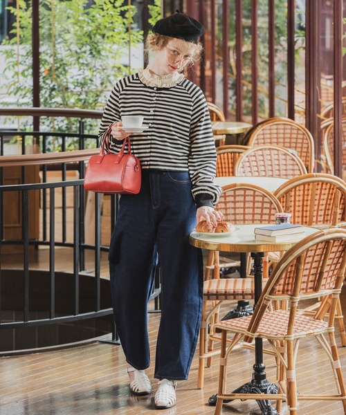 BONLECILL（ボンルシール）の「2way ボリュームスリーブ 長袖フリルブラウス（シャツ/ブラウス・レディース・ネイビー/グリーン/アイボリー/ブラック/オフホワイト/ブラック系1/ホワイト/ネイビー系1/ブラック系その他/ブルー・FREE）」の15枚目の写真