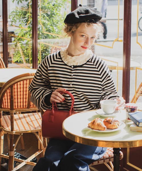 BONLECILL（ボンルシール）の「2way ボリュームスリーブ 長袖フリルブラウス（シャツ/ブラウス・レディース・ネイビー/グリーン/アイボリー/ブラック/オフホワイト/ブラック系1/ホワイト/ネイビー系1/ブラック系その他/ブルー・FREE）」の17枚目の写真