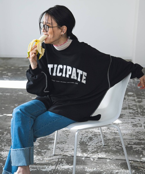 bohmal(ボマール)の「カレッジロゴビッグスウェット(スウェット・レディース・グレー/ブラック/ホワイト・FREE)」の9枚目の写真