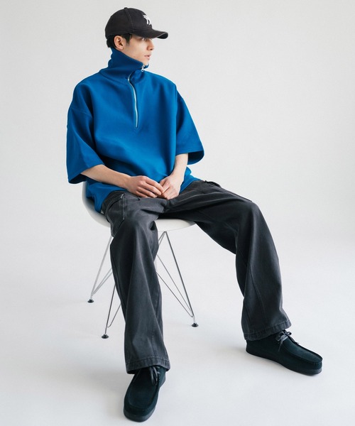 Ressaca（レサーカ）の「オーバーサイズ ハーフジップ半袖サマーニット