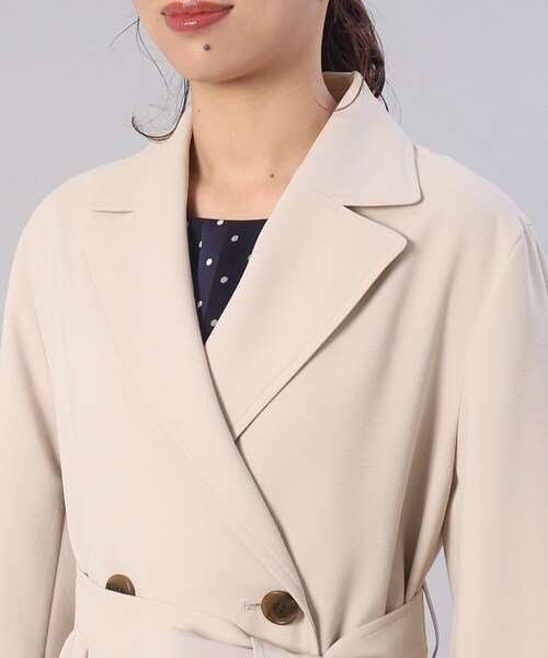 UNTITLED(アンタイトル)の「◆【オフィスからセレモニーまで!】バックサテン きれいめトレンチコート(トレンチコート・レディース・サックスブルー/ライトベージュ/ネイビー・00/01/02/03/04/42/44/46/48/50)」の8枚目の写真