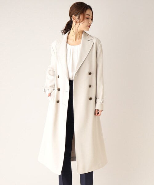 UNTITLED(アンタイトル)の「◆【オフィスからセレモニーまで!】バックサテン きれいめトレンチコート(トレンチコート・レディース・サックスブルー/ライトベージュ/ネイビー・00/01/02/03/04/42/44/46/48/50)」の16枚目の写真