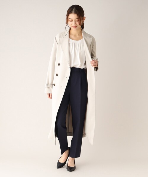 UNTITLED(アンタイトル)の「◆【オフィスからセレモニーまで!】バックサテン きれいめトレンチコート(トレンチコート・レディース・サックスブルー/ライトベージュ/ネイビー・00/01/02/03/04/42/44/46/48/50)」の17枚目の写真