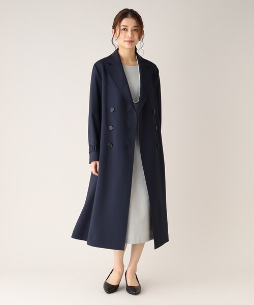 UNTITLED(アンタイトル)の「◆【オフィスからセレモニーまで!】バックサテン きれいめトレンチコート(トレンチコート・レディース・サックスブルー/ライトベージュ/ネイビー・00/01/02/03/04/42/44/46/48/50)」の19枚目の写真