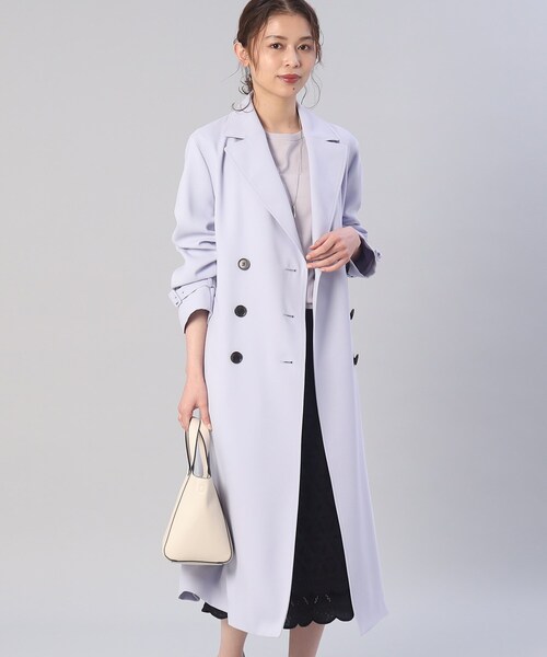 UNTITLED(アンタイトル)の「◆【オフィスからセレモニーまで!】バックサテン きれいめトレンチコート(トレンチコート・レディース・サックスブルー/ライトベージュ/ネイビー・00/01/02/03/04/42/44/46/48/50)」の21枚目の写真