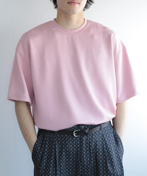 SENSE OF PLACE by URBAN RESEARCH(センスオブプレイスバイアーバンリサーチ)の「ダンボールポンチTシャツ(5分袖)(Tシャツ/カットソー・メンズ・ブルー/ライトベージュ/ブラック/ホワイト/ピンク・MEDIUM/LARGE)」の5枚目の写真