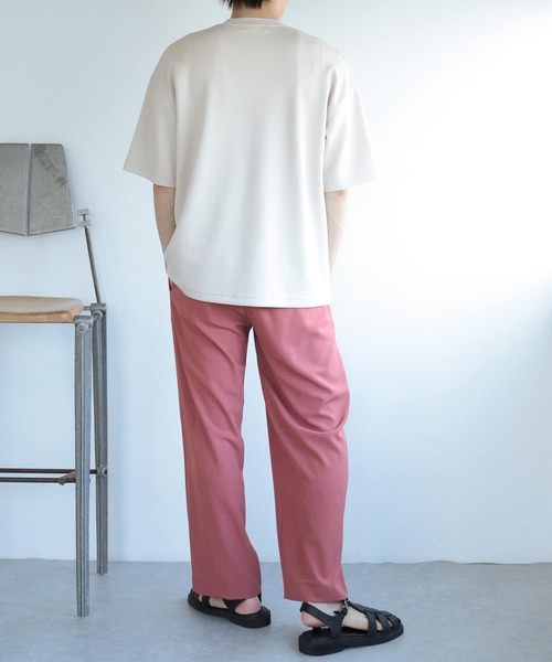 SENSE OF PLACE by URBAN RESEARCH(センスオブプレイスバイアーバンリサーチ)の「ダンボールポンチTシャツ(5分袖)(Tシャツ/カットソー・メンズ・ブルー/ライトベージュ/ブラック/ホワイト/ピンク・MEDIUM/LARGE)」の9枚目の写真