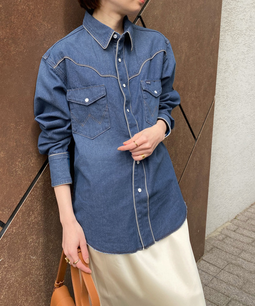 Noble(ノーブル)の「【Wrangler】WESTERNヨークシャツ(シャツ/ブラウス・レディース・ネイビー/サックスブルー・X-SMALL)」の2枚目の写真