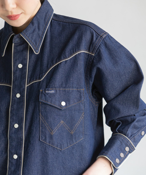 Noble(ノーブル)の「【Wrangler】WESTERNヨークシャツ(シャツ/ブラウス・レディース・ネイビー/サックスブルー・X-SMALL)」の7枚目の写真
