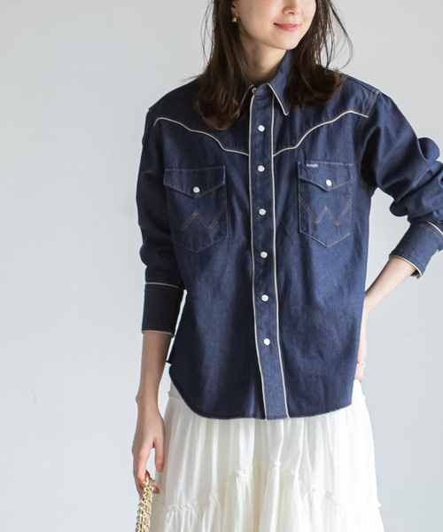 Noble(ノーブル)の「【Wrangler】WESTERNヨークシャツ(シャツ/ブラウス・レディース・ネイビー/サックスブルー・X-SMALL)」の16枚目の写真