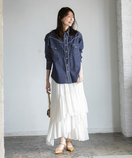 Noble(ノーブル)の「【Wrangler】WESTERNヨークシャツ(シャツ/ブラウス・レディース・ネイビー/サックスブルー・X-SMALL)」の12枚目の写真