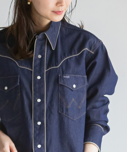 Noble(ノーブル)の「【Wrangler】WESTERNヨークシャツ(シャツ/ブラウス・レディース・ネイビー/サックスブルー・X-SMALL)」の3枚目の写真
