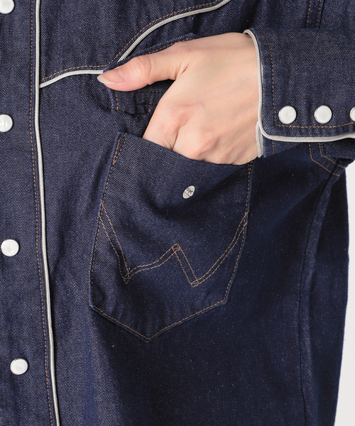 Noble(ノーブル)の「【Wrangler】WESTERNヨークシャツ(シャツ/ブラウス・レディース・ネイビー/サックスブルー・X-SMALL)」の18枚目の写真