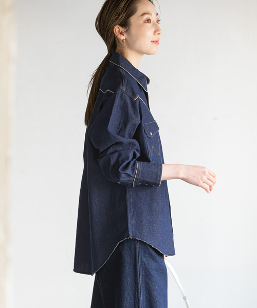 Noble(ノーブル)の「【Wrangler】WESTERNヨークシャツ(シャツ/ブラウス・レディース・ネイビー/サックスブルー・X-SMALL)」の19枚目の写真