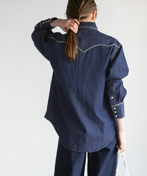 Noble(ノーブル)の「【Wrangler】WESTERNヨークシャツ(シャツ/ブラウス・レディース・ネイビー/サックスブルー・X-SMALL)」の15枚目の写真
