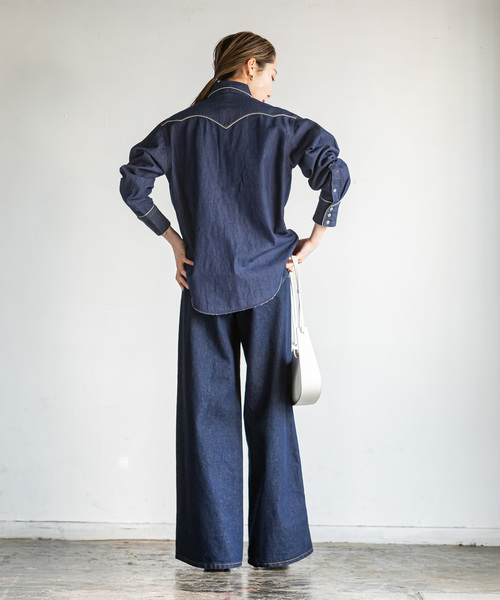 Noble(ノーブル)の「【Wrangler】WESTERNヨークシャツ(シャツ/ブラウス・レディース・ネイビー/サックスブルー・X-SMALL)」の11枚目の写真