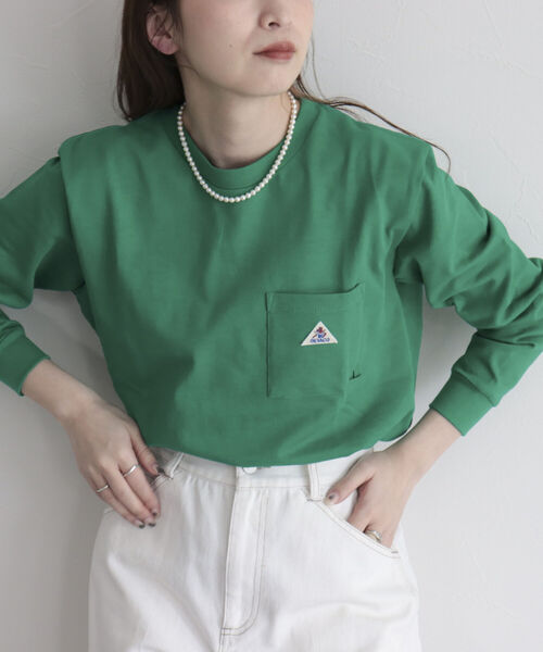 GEVACO(ゲバコ)の「【GEVACO/ゲバコ】FG限定/ヘビー天竺長袖Tシャツ(Tシャツ/カットソー・レディース・ブルー/グリーン/ベージュ/ピンク/ブラック/オフホワイト・38)」の4枚目の写真