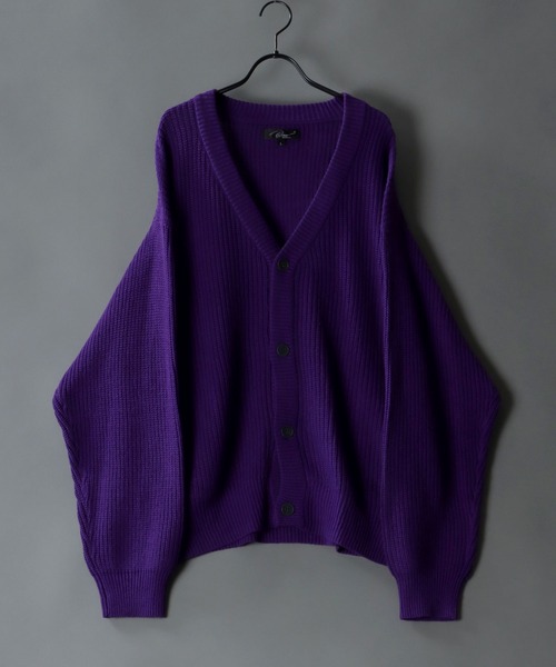 SITRY(シトリー)の「Balloon Sleeve Big silhouette Knit Cardigan/バルーンスリーブ ビッグシルエット ニット カーディガン/カーデ(カーディガン/ボレロ・メンズ・マスタード/ロイヤルブルー/ケリーグリーン/グレイッシュベージュ/ブラック/ライトグレー/パープル・M/L/LL)」の6枚目の写真