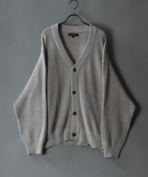 SITRY(シトリー)の「Balloon Sleeve Big silhouette Knit Cardigan/バルーンスリーブ ビッグシルエット ニット カーディガン/カーデ(カーディガン/ボレロ・メンズ・マスタード/ロイヤルブルー/ケリーグリーン/グレイッシュベージュ/ブラック/ライトグレー/パープル・M/L/LL)」の1枚目の写真