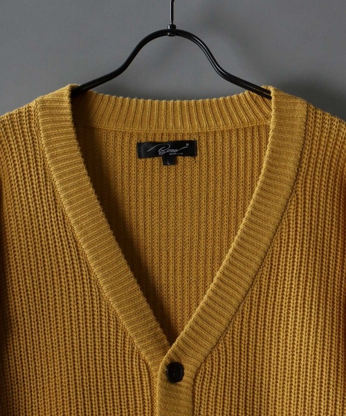 SITRY(シトリー)の「Balloon Sleeve Big silhouette Knit Cardigan/バルーンスリーブ ビッグシルエット ニット カーディガン/カーデ(カーディガン/ボレロ・メンズ・マスタード/ロイヤルブルー/ケリーグリーン/グレイッシュベージュ/ブラック/ライトグレー/パープル・M/L/LL)」の8枚目の写真