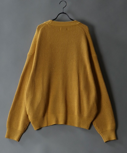 SITRY(シトリー)の「Balloon Sleeve Big silhouette Knit Cardigan/バルーンスリーブ ビッグシルエット ニット カーディガン/カーデ(カーディガン/ボレロ・メンズ・マスタード/ロイヤルブルー/ケリーグリーン/グレイッシュベージュ/ブラック/ライトグレー/パープル・M/L/LL)」の12枚目の写真