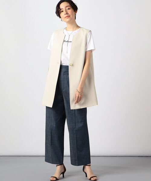 NOLLEY’S（ノーリーズ）の「ウォッシャブルドライタスランステッチジレ（ベスト・レディース・ブラック/キナリ・38）」の10枚目の写真