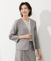 【セットアップ対応・洗える・UVケア・速乾】 OXIJEWELストレッチ ノーカラー ジャケット