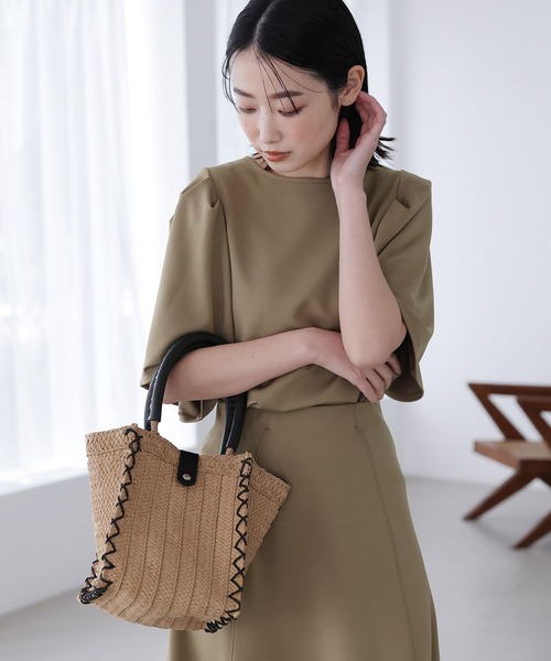 LAKOLE(ラコレ)の「スクエアクラフトトートバッグ / 180312(トートバッグ・レディース・ブラックミックス/ブラック/ナチュラル/オフホワイト・FREE)」の7枚目の写真