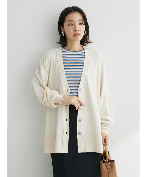 Green　Parks（グリーンパークス）の「洗える　ミドル丈カーディガン（カーディガン/ボレロ・レディース・パープル/ピンク/アイボリー/ブラック・FREE）」の5枚目の写真