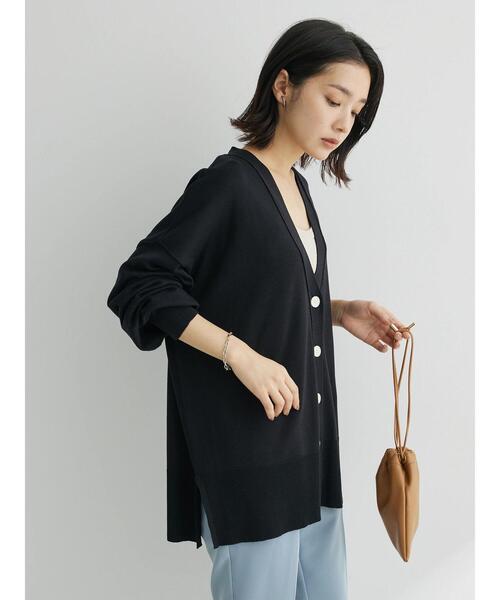 Green　Parks（グリーンパークス）の「洗える　ミドル丈カーディガン（カーディガン/ボレロ・レディース・パープル/ピンク/アイボリー/ブラック・FREE）」の6枚目の写真